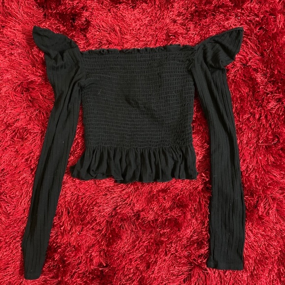 Black Square Neck Top - Picture 7 of 9